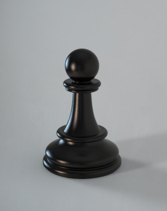 Rendered CAD model of a chess piece